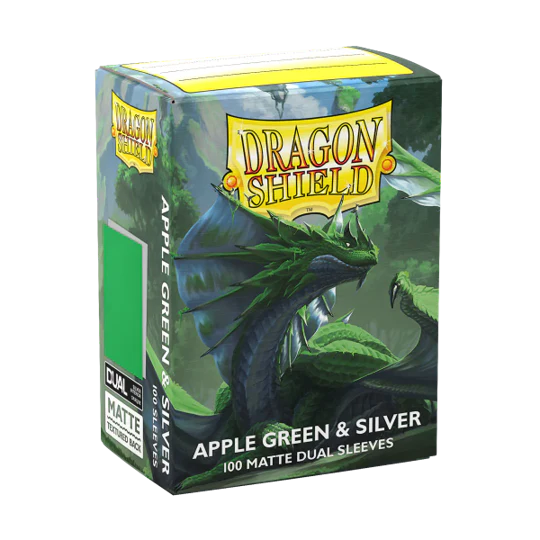 Arcane Tinmen - Dragon Shield Dual Matte Sleeves - Standard Size - Apple Green and Silver - Package of 100 - Image 2