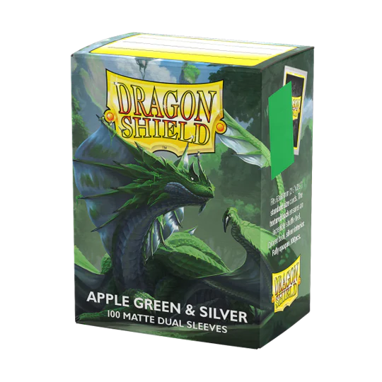 Arcane Tinmen - Dragon Shield Dual Matte Sleeves - Standard Size - Apple Green and Silver - Package of 100 - Image 3