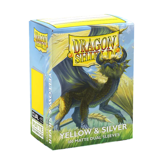 Arcane Tinmen - Dragon Shield Dual Matte Sleeves - Standard Size - Yellow and Silver - Package of 100 - Image 2