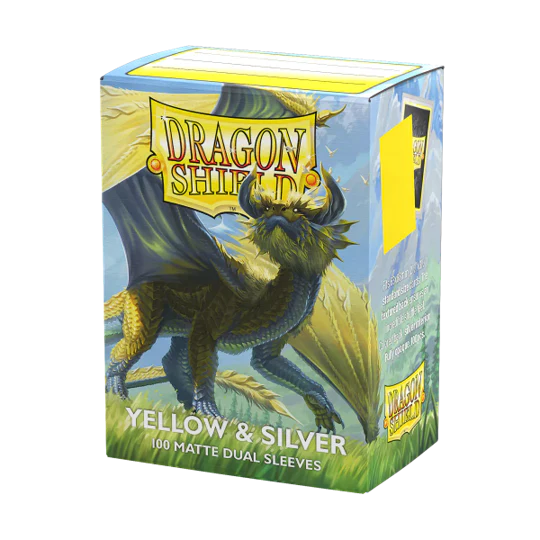 Arcane Tinmen - Dragon Shield Dual Matte Sleeves - Standard Size - Yellow and Silver - Package of 100 - Image 3