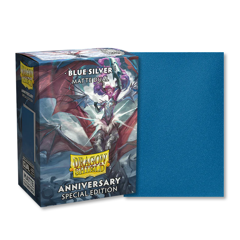 Arcane Tinmen - Dragon Shield Dual Sleeves - Standard Size - Matte - Anniversary Special Edition - Blue and Silver - Package of 100 - Image 5
