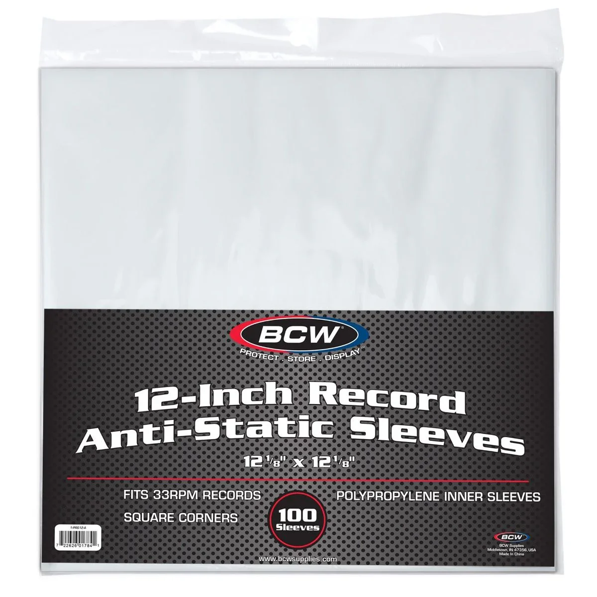 BCW - Inner Record Sleeves - Anti-static - 12" - Package of 100