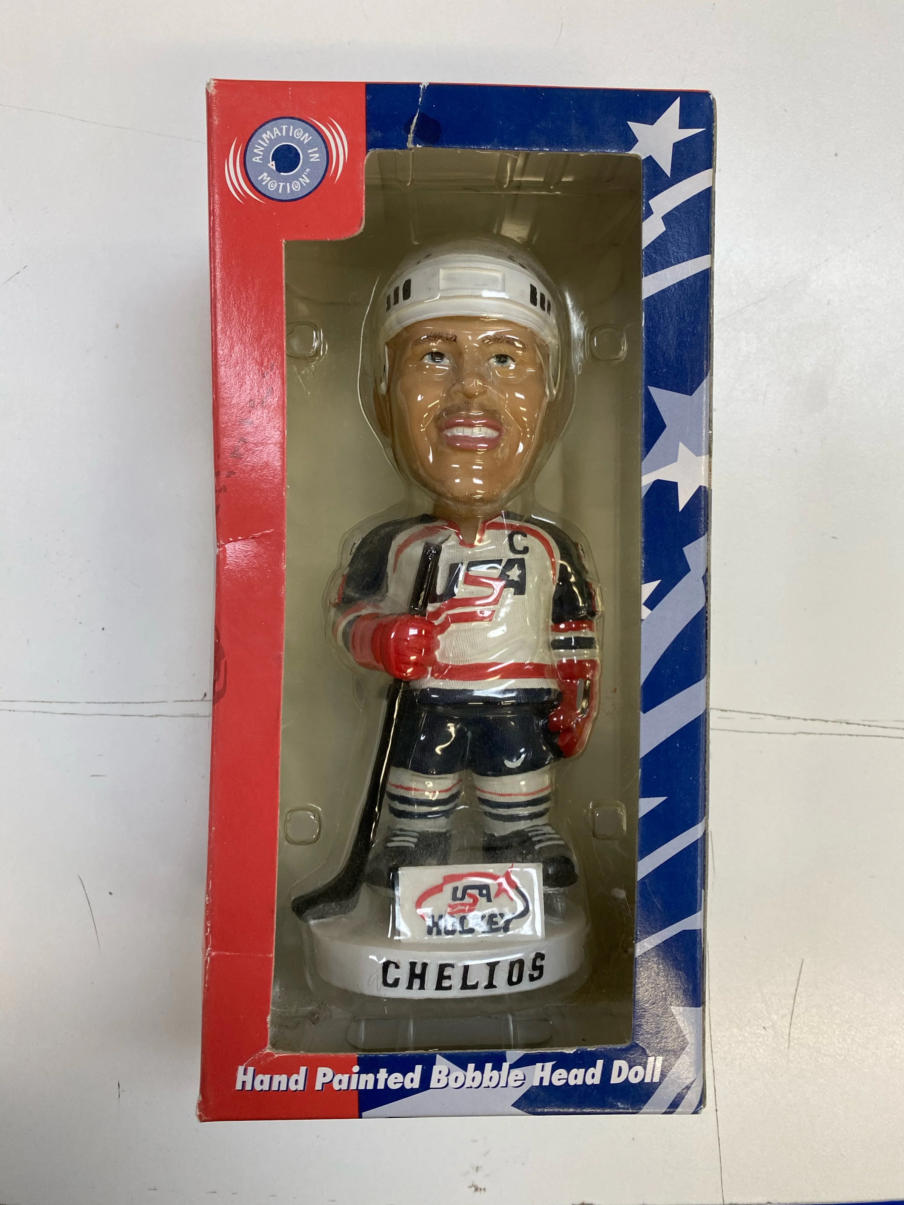 Bobble Dobbles - 2001 - Team USA - Chris Chelios Hand Painted Bobble Head
