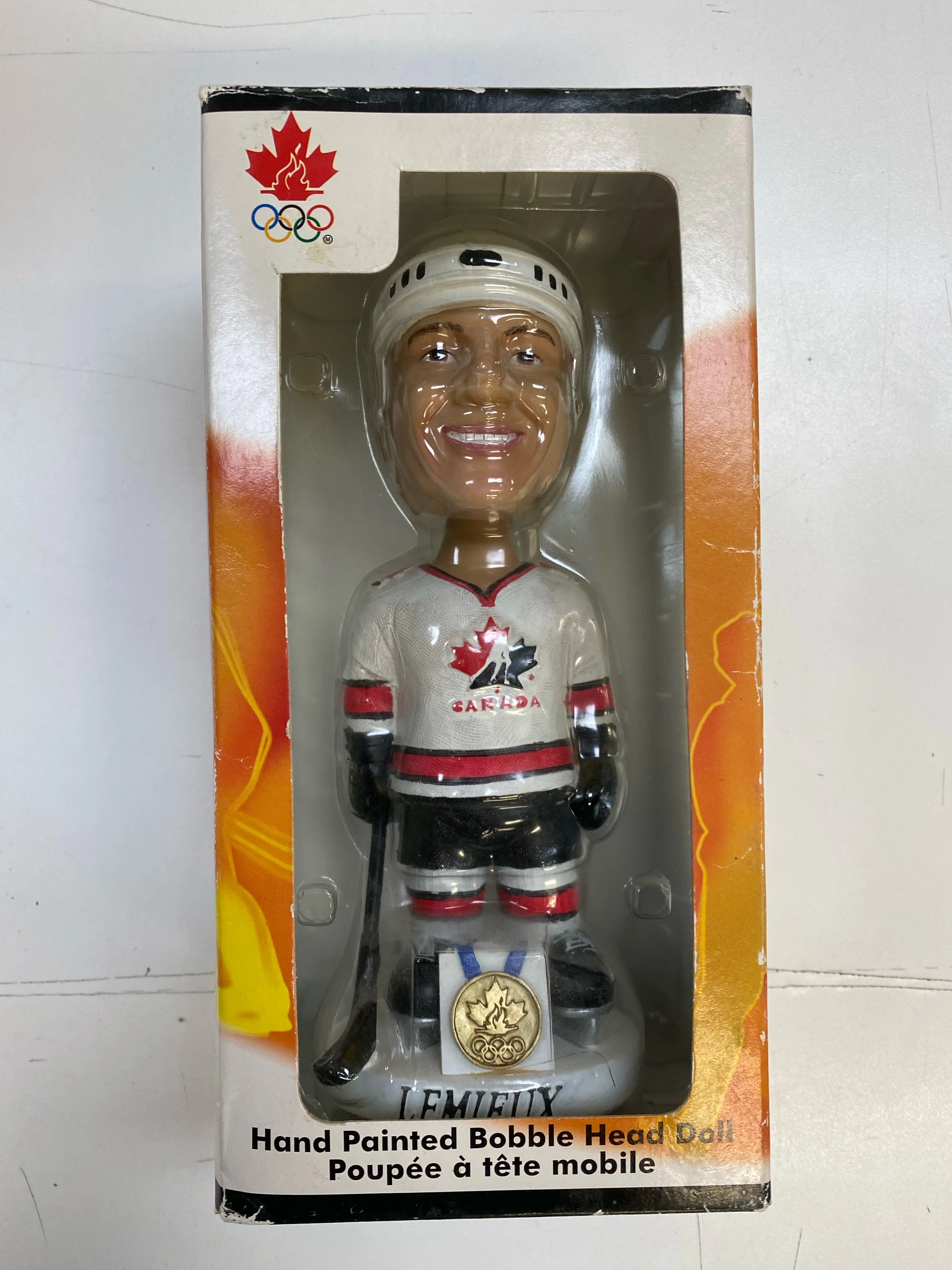 Bobble Dobbles - 2002 - Team Canada Gold Medal - Mario Lemieux Hand Painted Bobble Head