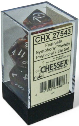 Chessex Dice - Festive Symphony with White - Set of 7 - CHX 27543