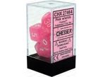 Chessex Dice - Frosted Pink with White - Set of 7 - CHX 27464