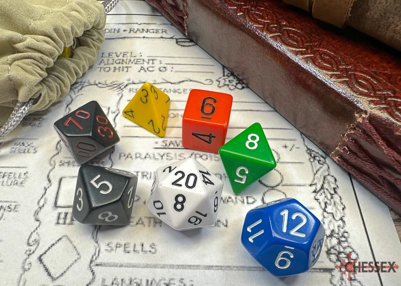 Chessex Dice - Nostalgia Opaque GM and Beginner - Player Set of 7 - CHX 25499