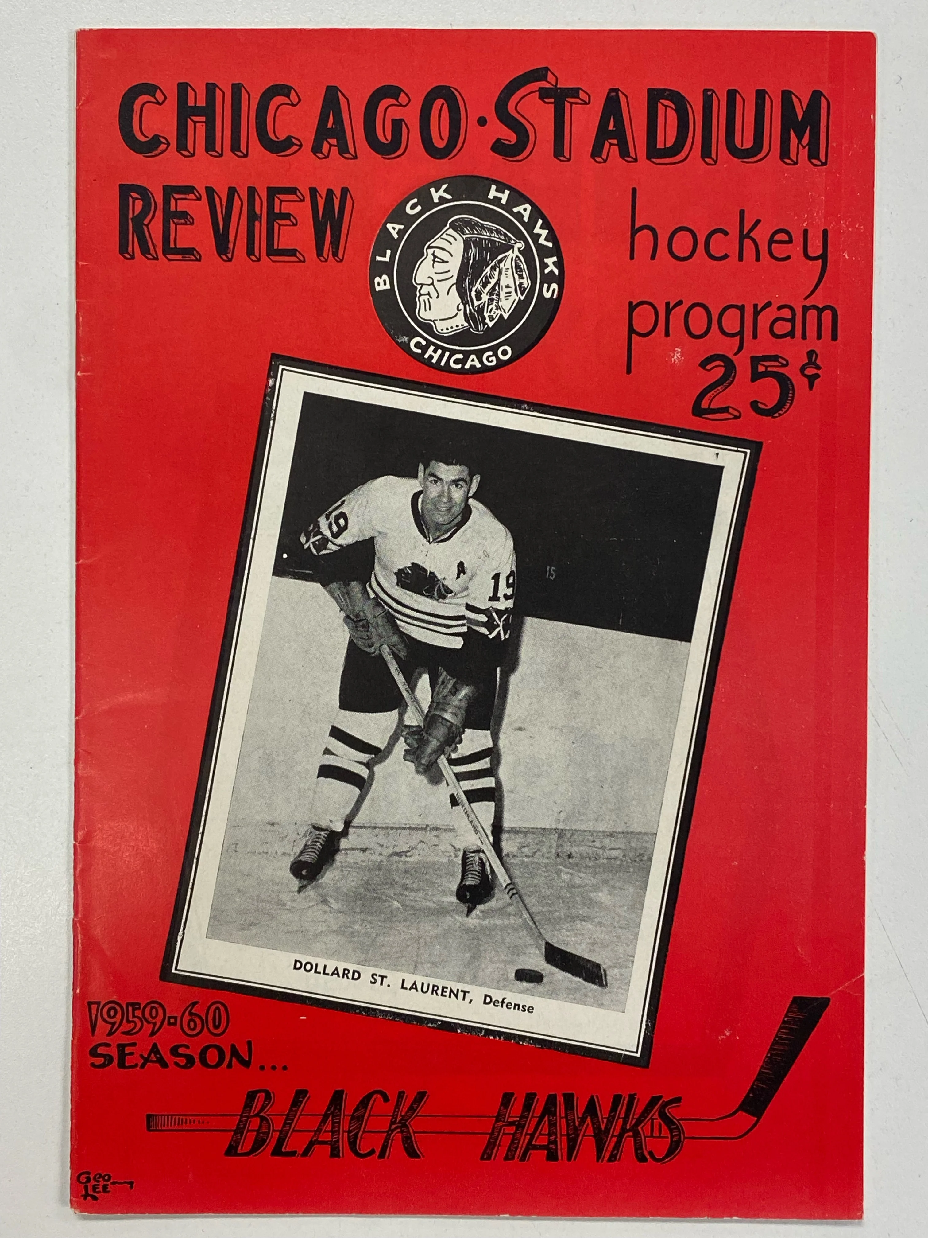 Chicago Stadium Review - Chicago Black Hawks Hockey Program - 1959-60 - Vintage Magazine (Cond. FN-) - MG0106