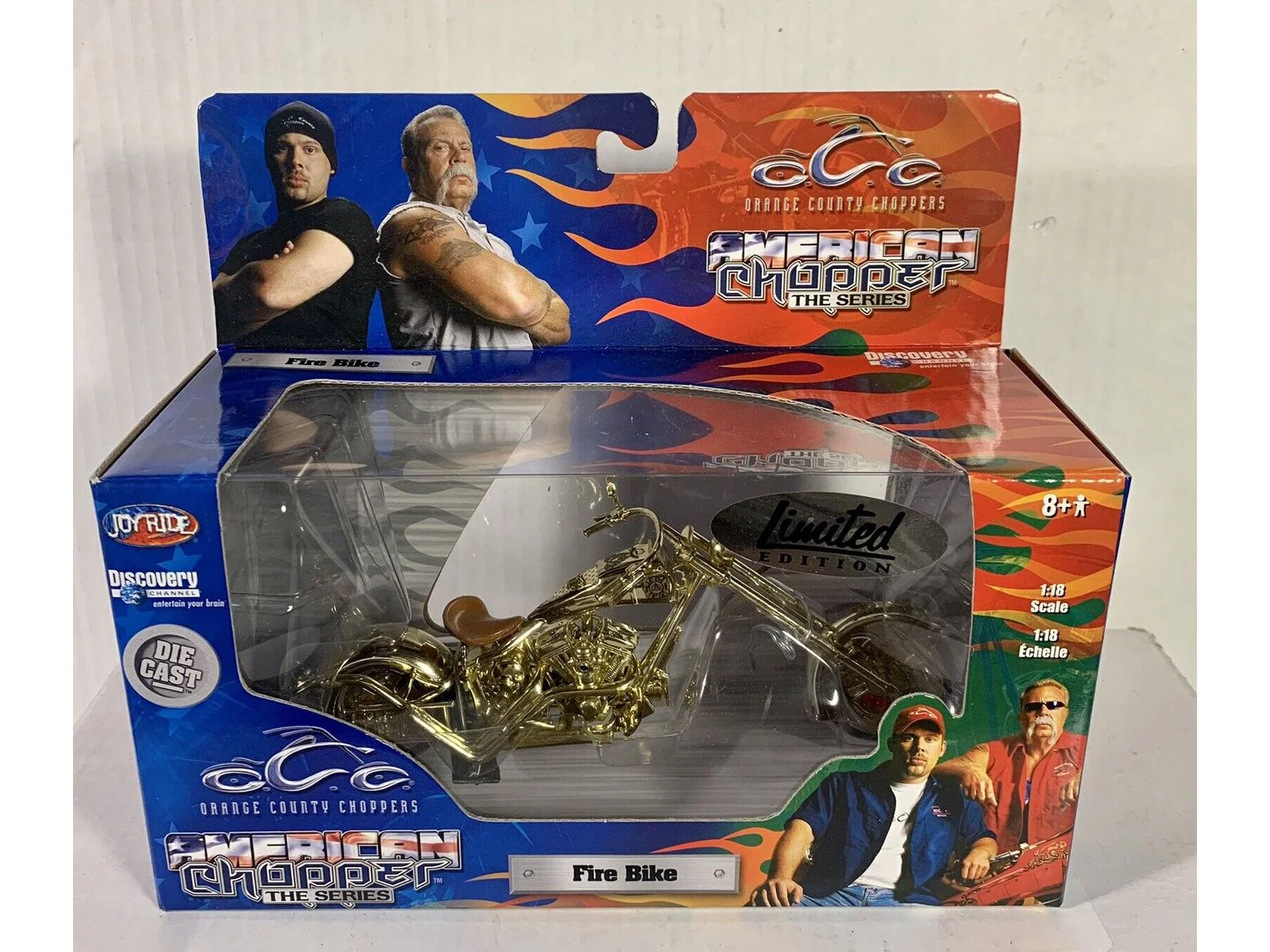 Ertl - Joy Ride - OCC American Chopper Motorcycle Series - Fire Bike - Gold Limited Edition