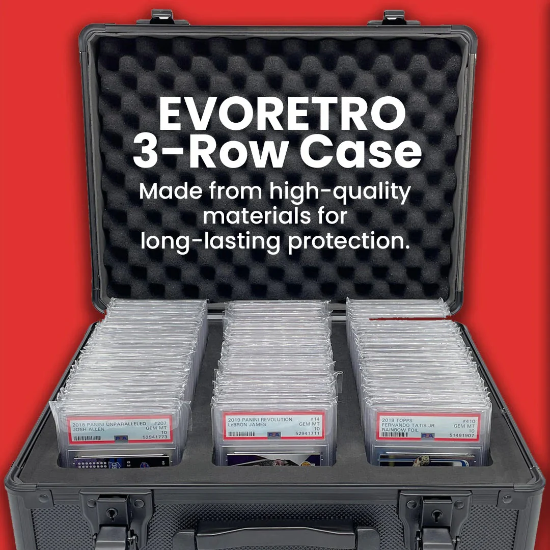 Evoretro - Graded Card Storage Box - Heavy Duty - 3 Rows - Silver Grey and Aluminum - Image 6