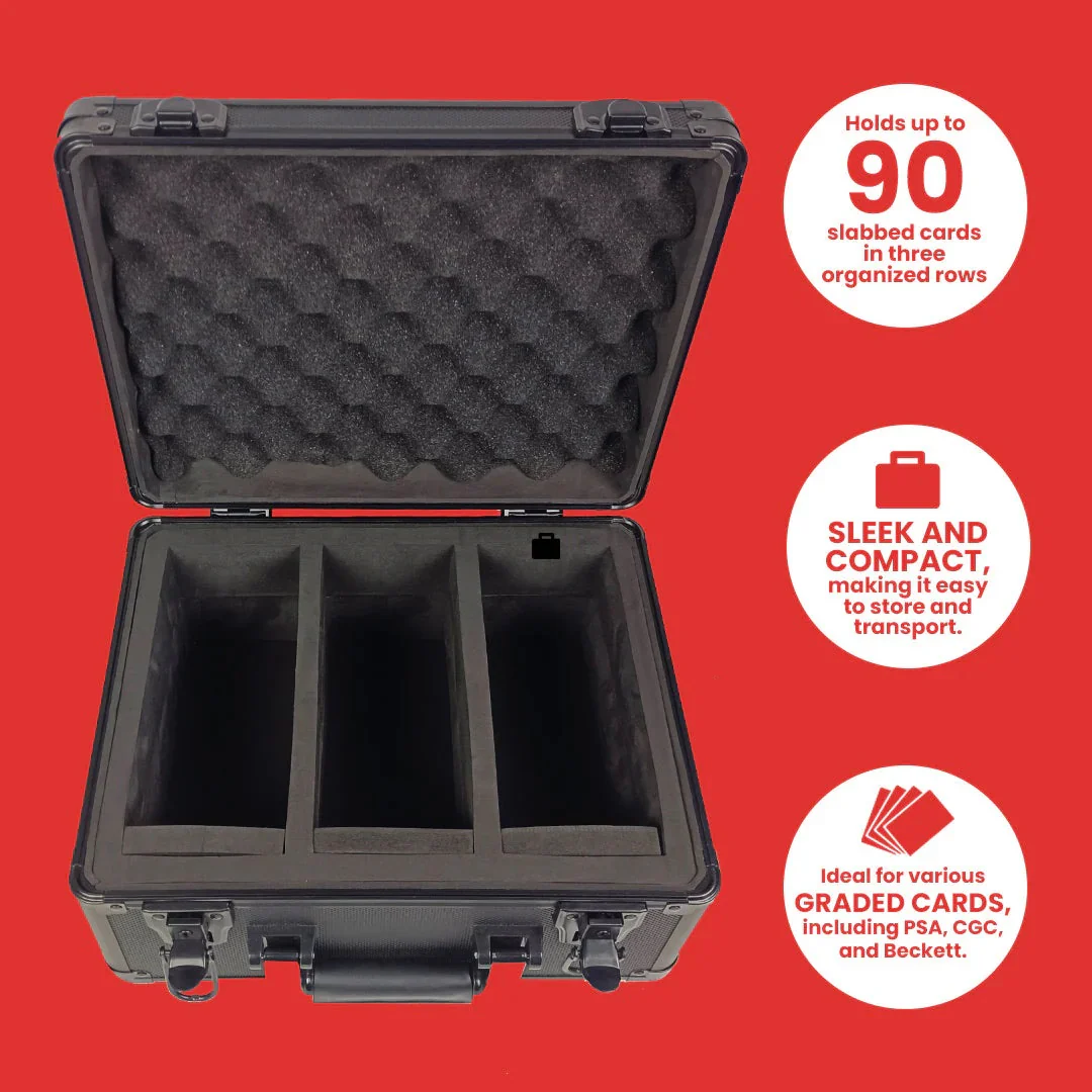 Evoretro - Graded Card Storage Box - Heavy Duty - 3 Rows - Red and Aluminum - Image 3