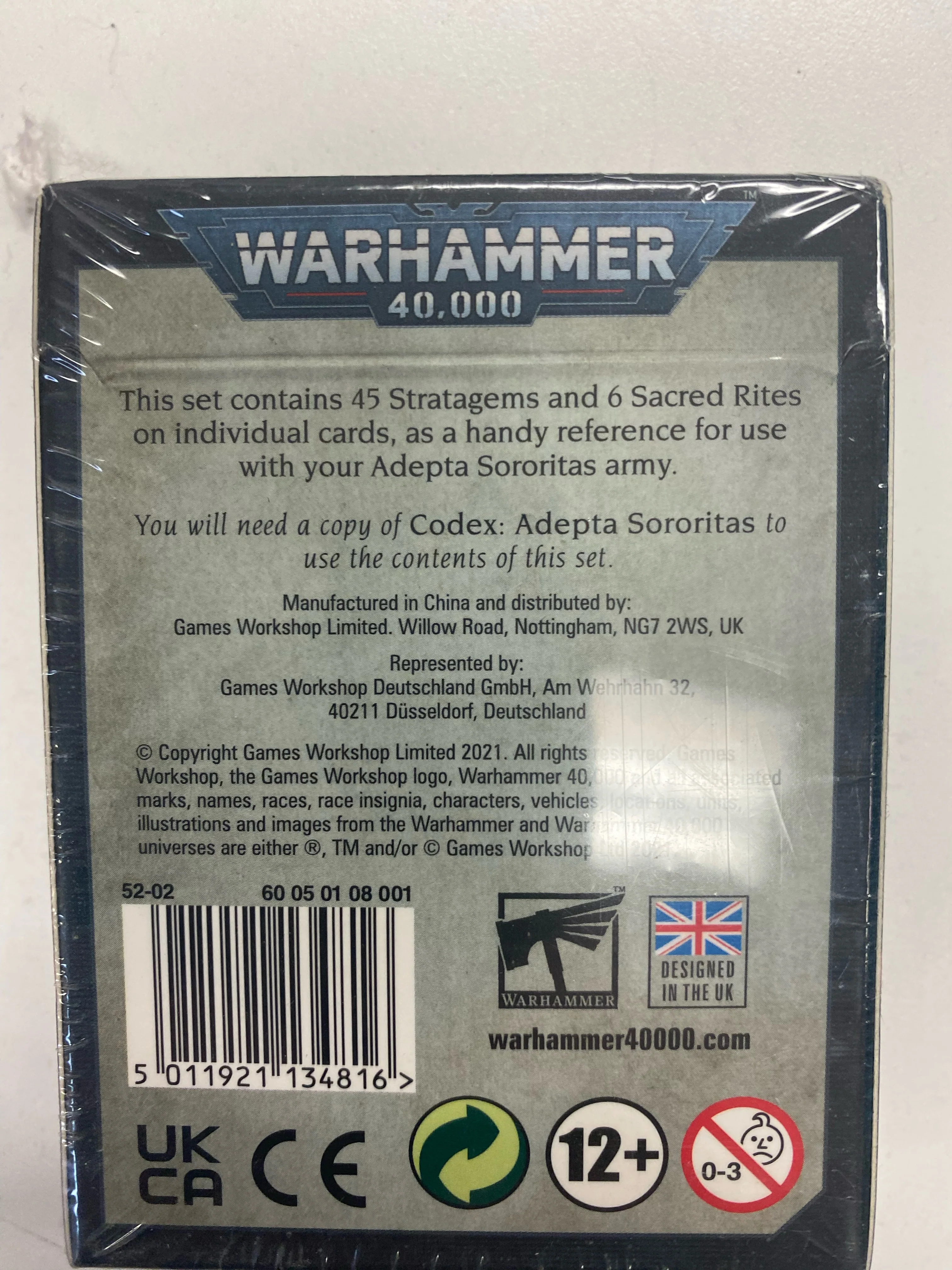 Games Workshop - Warhammer 40K - (9th Edition) Data cards - Adepta Sororitas - 52-02 - OUT OF PRINT - Image 3