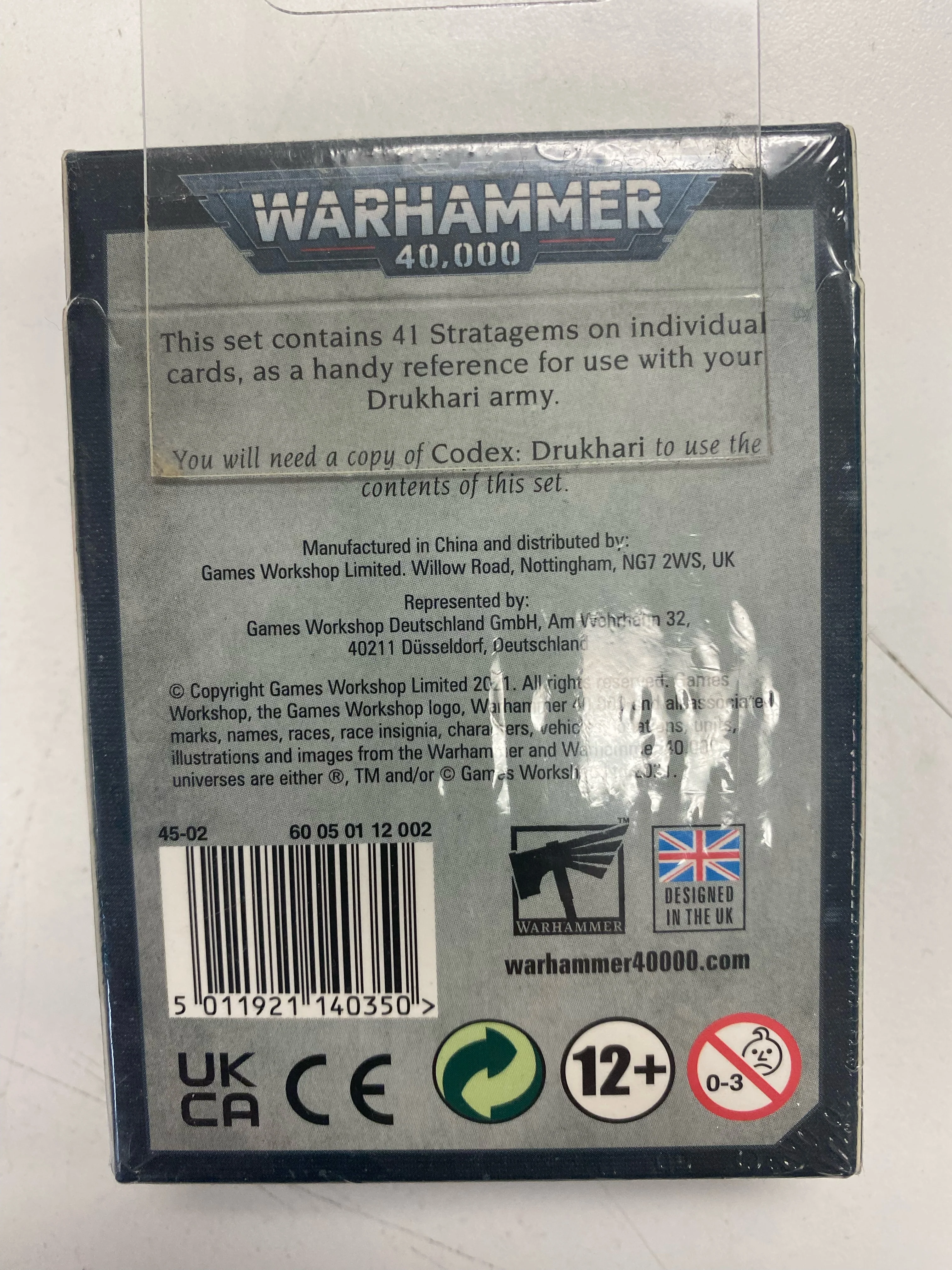 Games Workshop - Warhammer 40K - (9th Edition) Data cards - Drukhari - 45-02 - OUT OF PRINT - Image 3