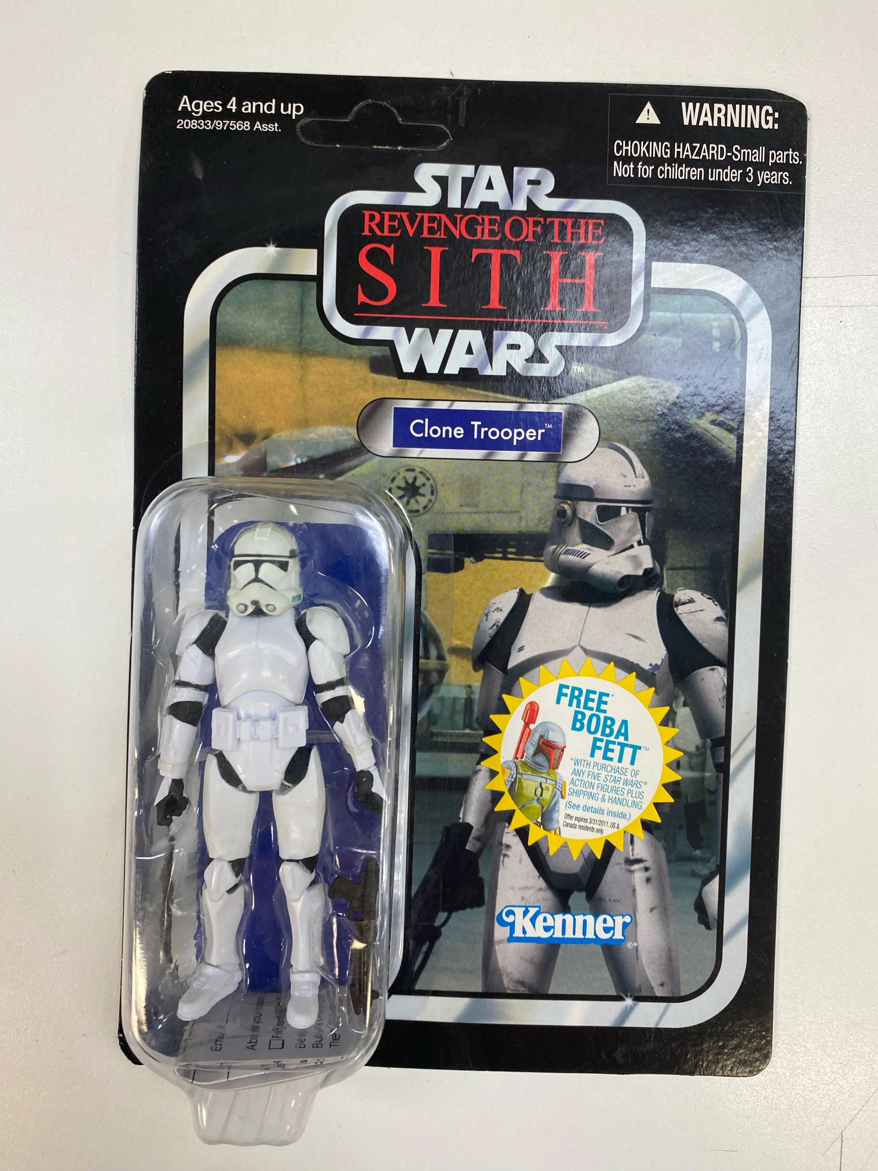 Hasbro - Star Wars - Revenge of the Sith 2010 Vintage Series - Clone Trooper 4" Action Figure *Unpunched See Photos*