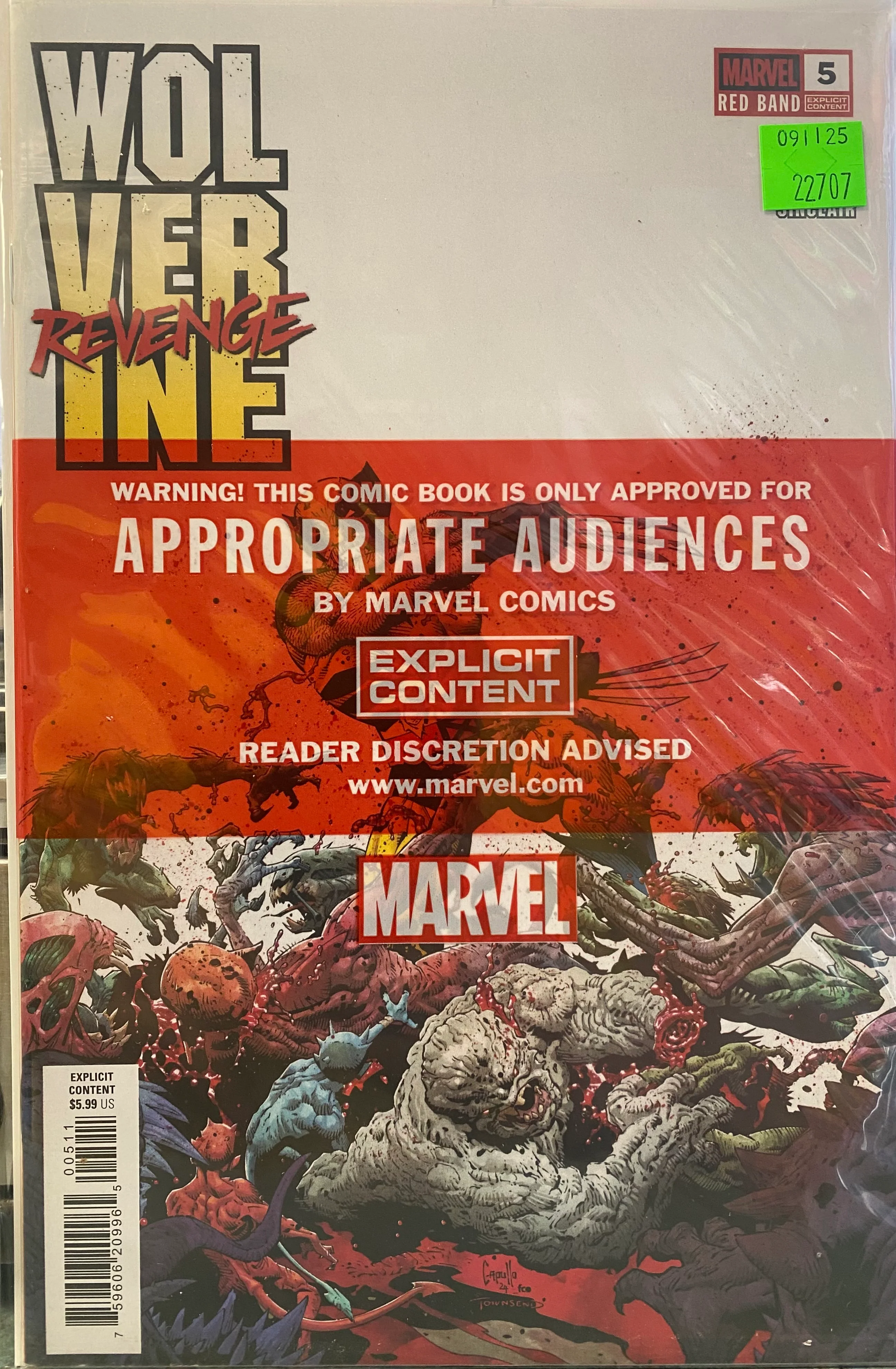 Marvel Comics - Wolverine Revenge (2024) 005 - Red Band Polybagged Variant Edition (Cond. VF-) - 22707