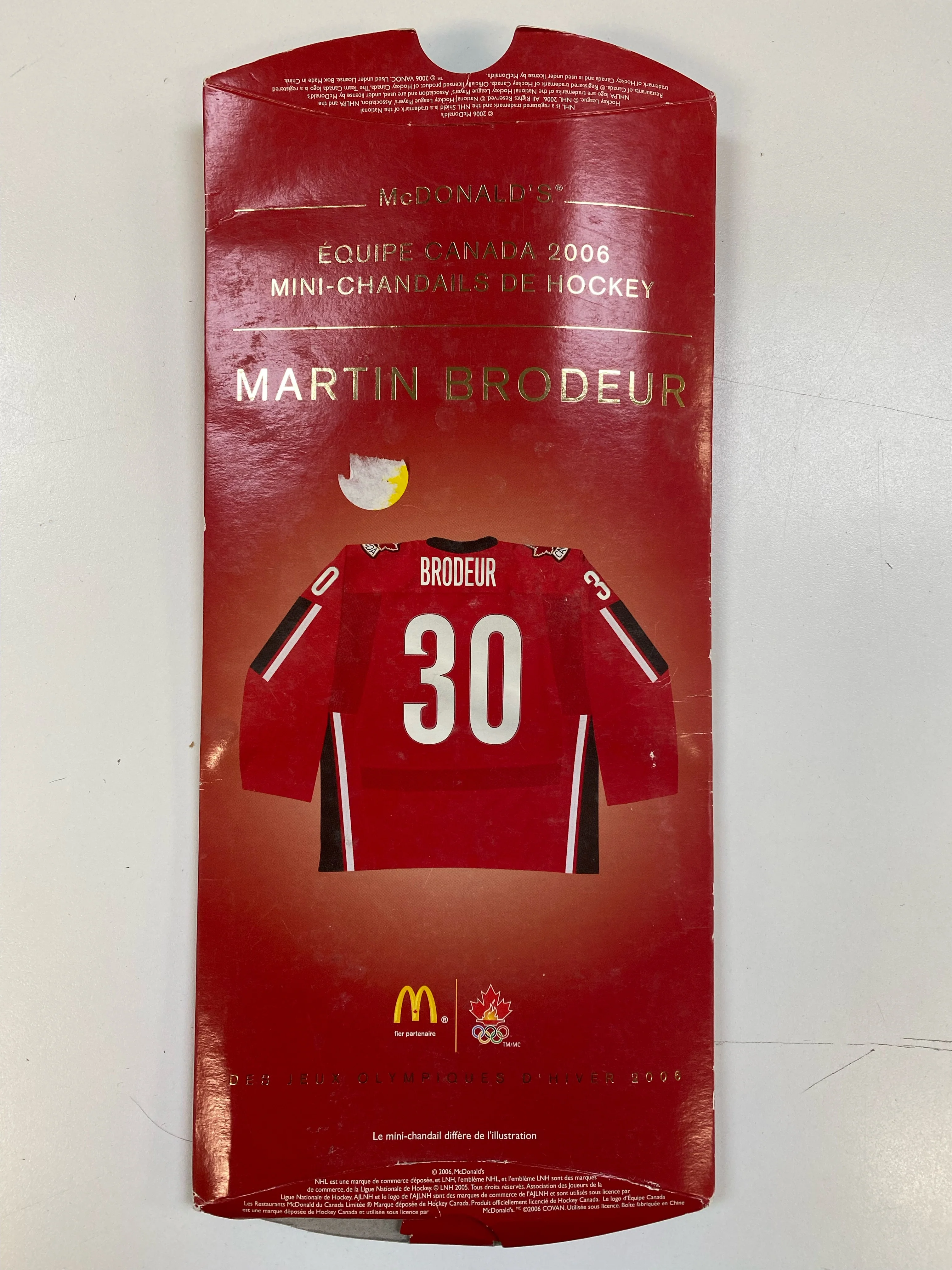 McDonalds - 2006 - Olympic Team Canada - Martin Brodeur - Mini Jersey