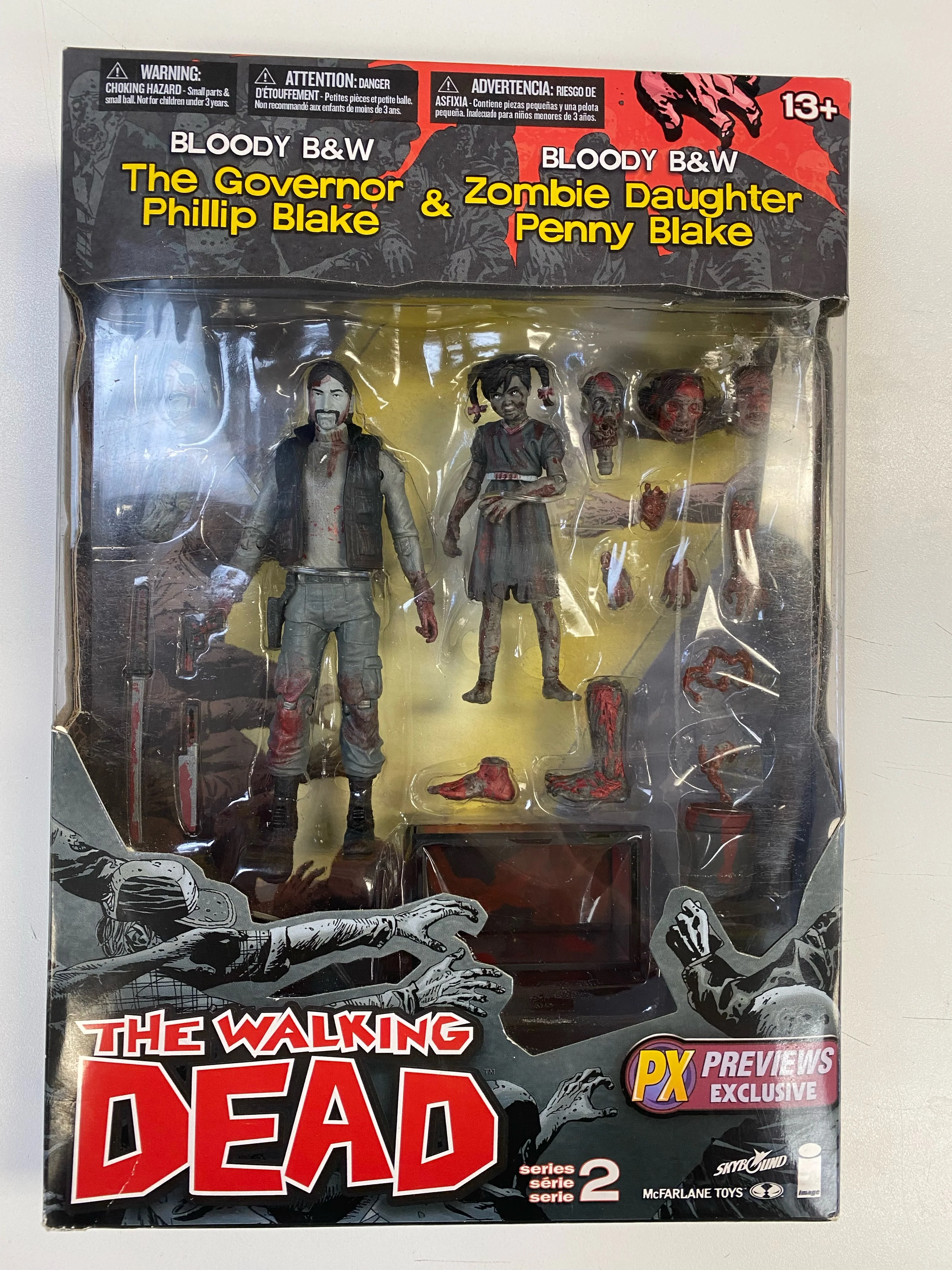McFarlane Toys - Walking Dead - Bloody Black & White Governor and Daughter Penny Blake - Series 2 Figure Set - PX Previews Exclusive