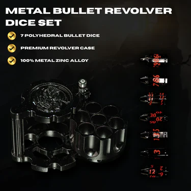 Merchant Guild House - Metal Revolver Dice Set - Black