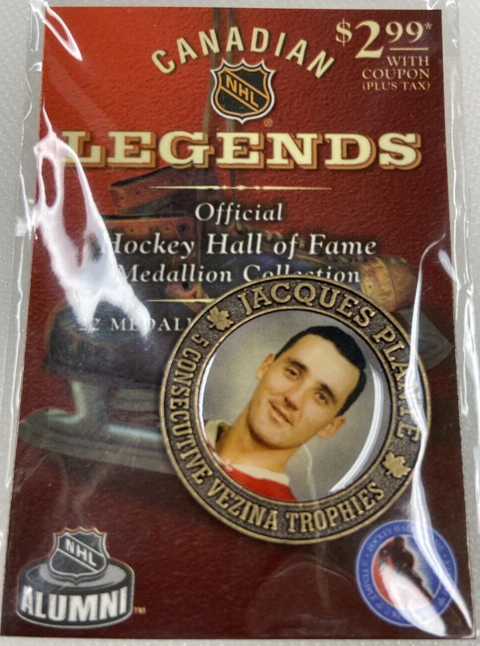 NHL - Canadian Legends - Official Hockey Hall of Fame - Medallion Collection - Jacques Plante