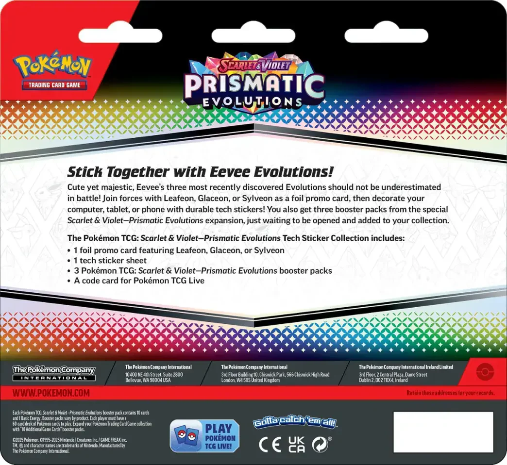 Pokemon - Scarlet and Violet - Prismatic Evolutions - Tech Sticker Collection - Leafeon - Image 2