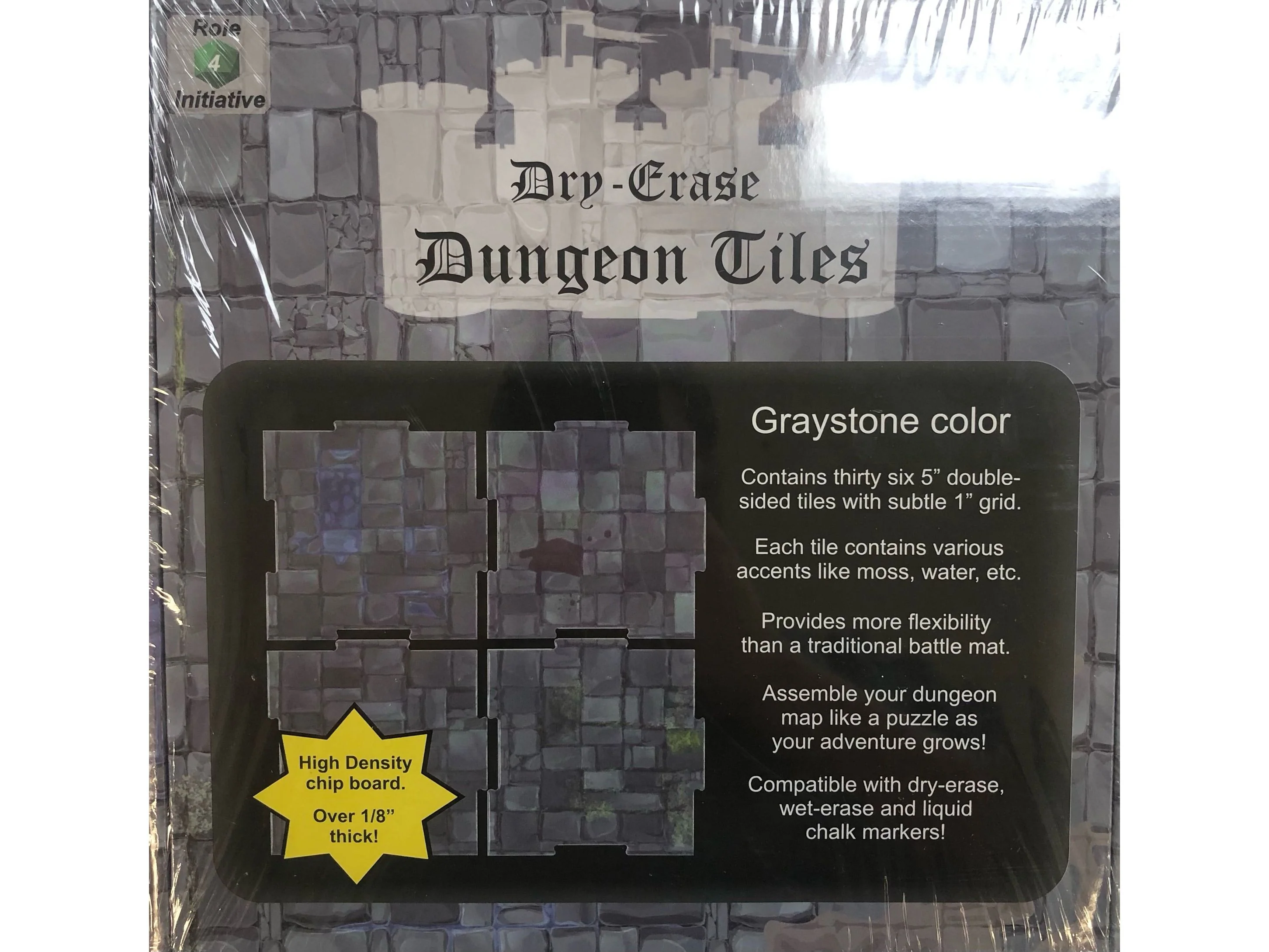 Role 4 Initiative - Graystone Dry-Erase Dungeon Tiles - 36 5-Inch Tiles