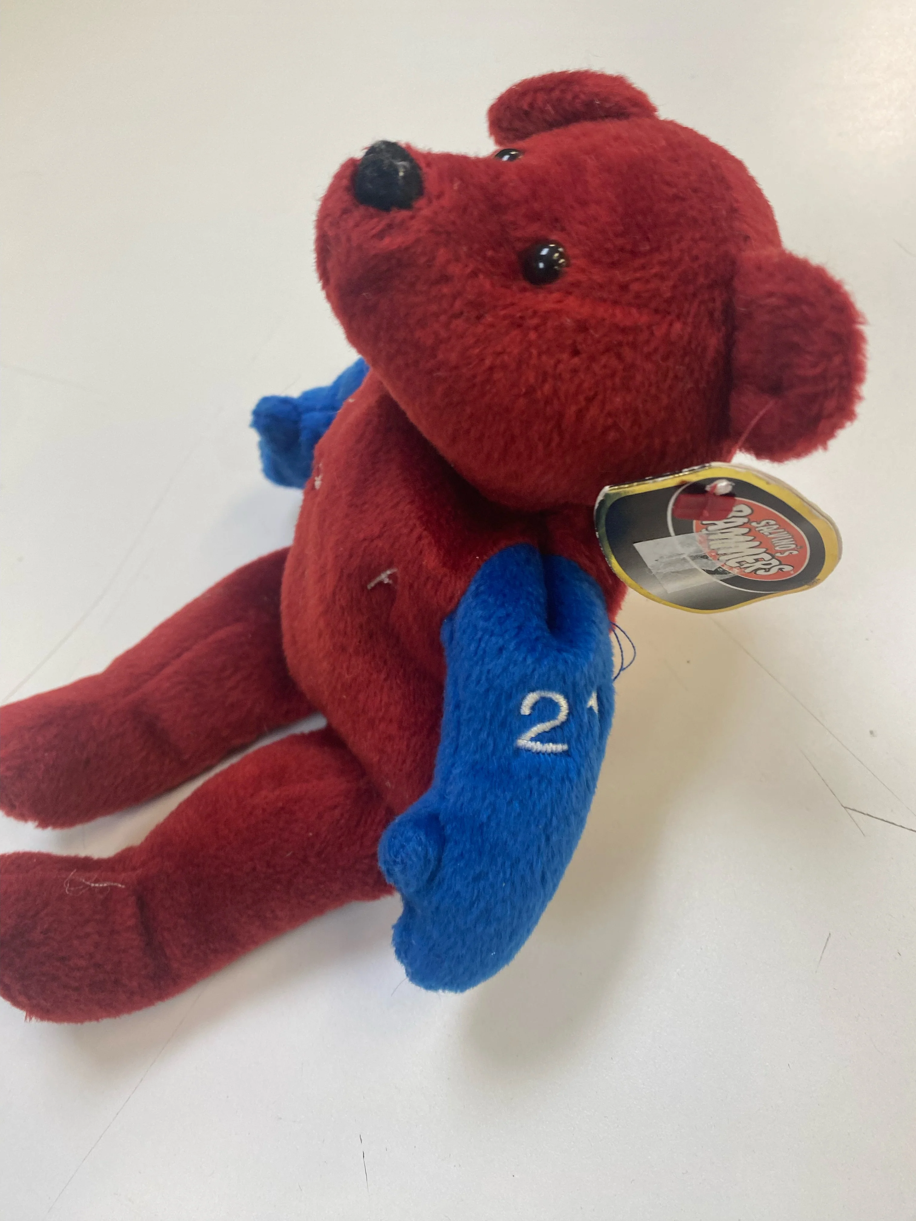 Salvino's Bammers - 1999 - Red & Blue Teddy Bear - Peter Forsberg - Image 2