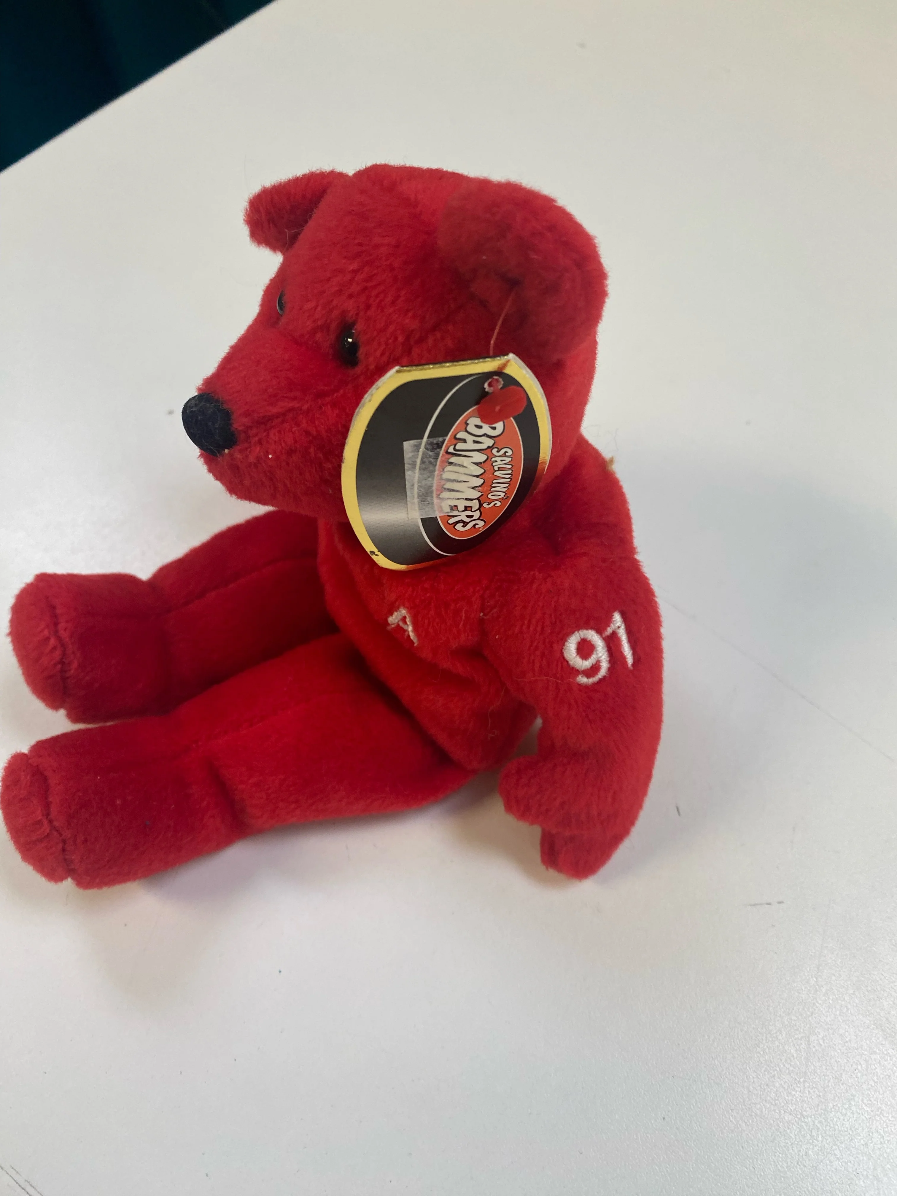 Salvino's Bammers - 1999 - Detroit Red Wings - Red Teddy Bear - Sergei Fedorov - Image 4