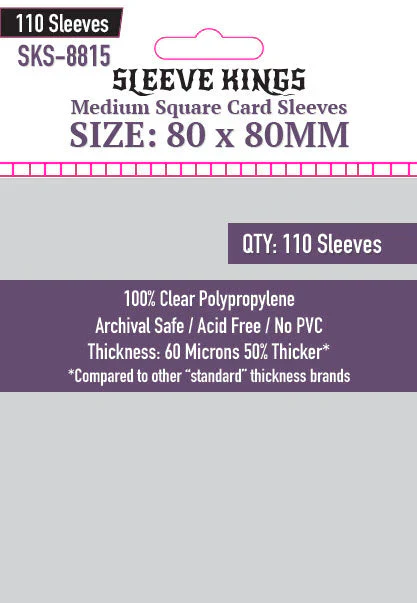 Sleeve Kings - Medium Square Card Sleeves - 80mm x 80mm