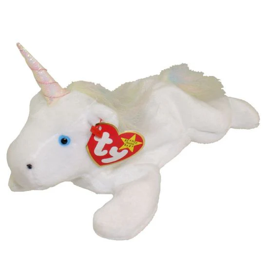 TY Beanie Baby - Mystic the Unicorn (Iridescent horn & rainbow furry mane)
