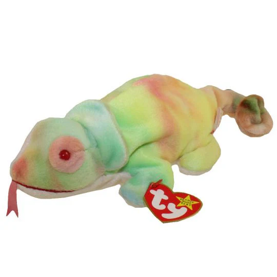 TY Beanie Baby - Rainbow the Chameleon (tye-dyed)