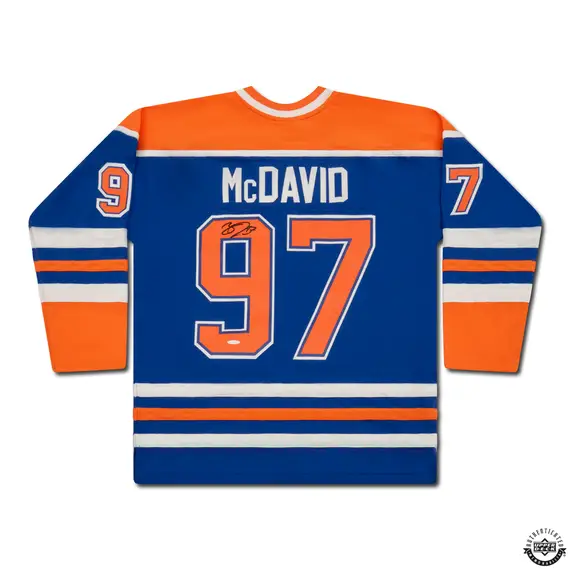 Upper Deck Authenticated - Connor McDavid Autographed Blue Mitchell & Ness Edmonton Oilers 2015 Alternate Authentic Jersey