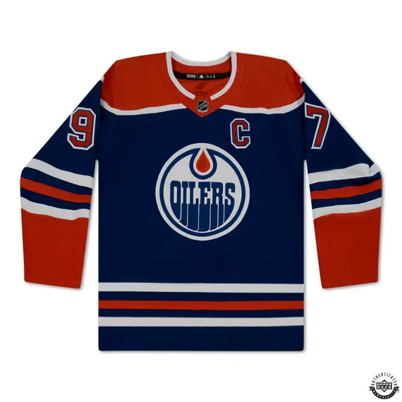 Upper Deck Authenticated - Connor McDavid Autographed & Inscribed "300th Goal" Blue Adidas Edmonton Oilers Jersey - Image 3
