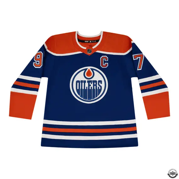 Upper Deck Authenticated - Connor McDavid Autographed & Inscribed "700 PTS 10/12/22" Blue Adidas Edmonton Oilers Jersey - Image 3