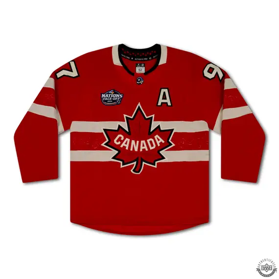 Upper Deck Authenticated - Connor McDavid Autographed Red Team Canada 4 Nations Face-off Authentic Jersey - Image 3