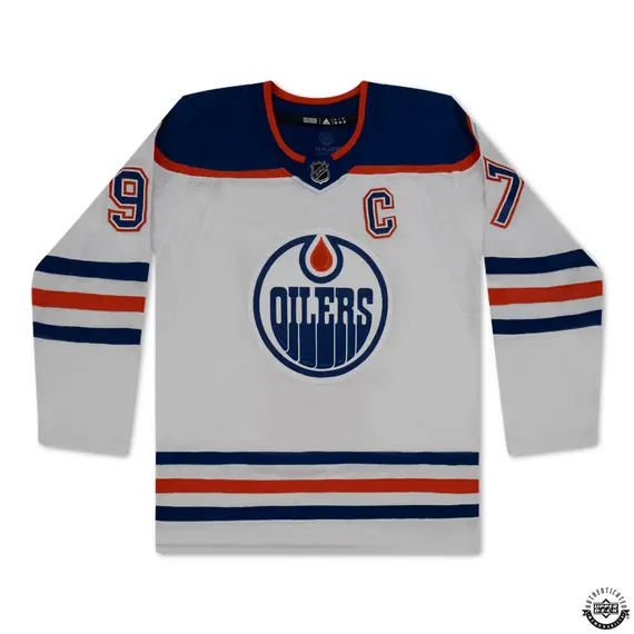 Upper Deck Authenticated - Connor McDavid Autographed White 2023 Adidas Edmonton Oilers Jersey - Image 3