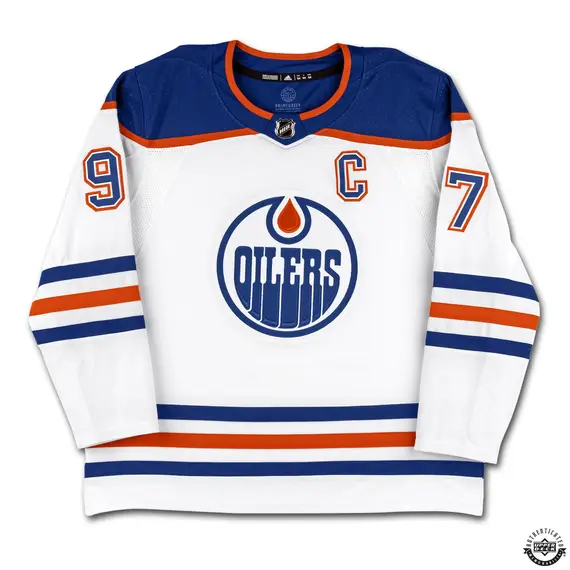 Upper Deck Authenticated - Connor McDavid Autographed White Adidas Edmonton Oilers Jersey - Image 3