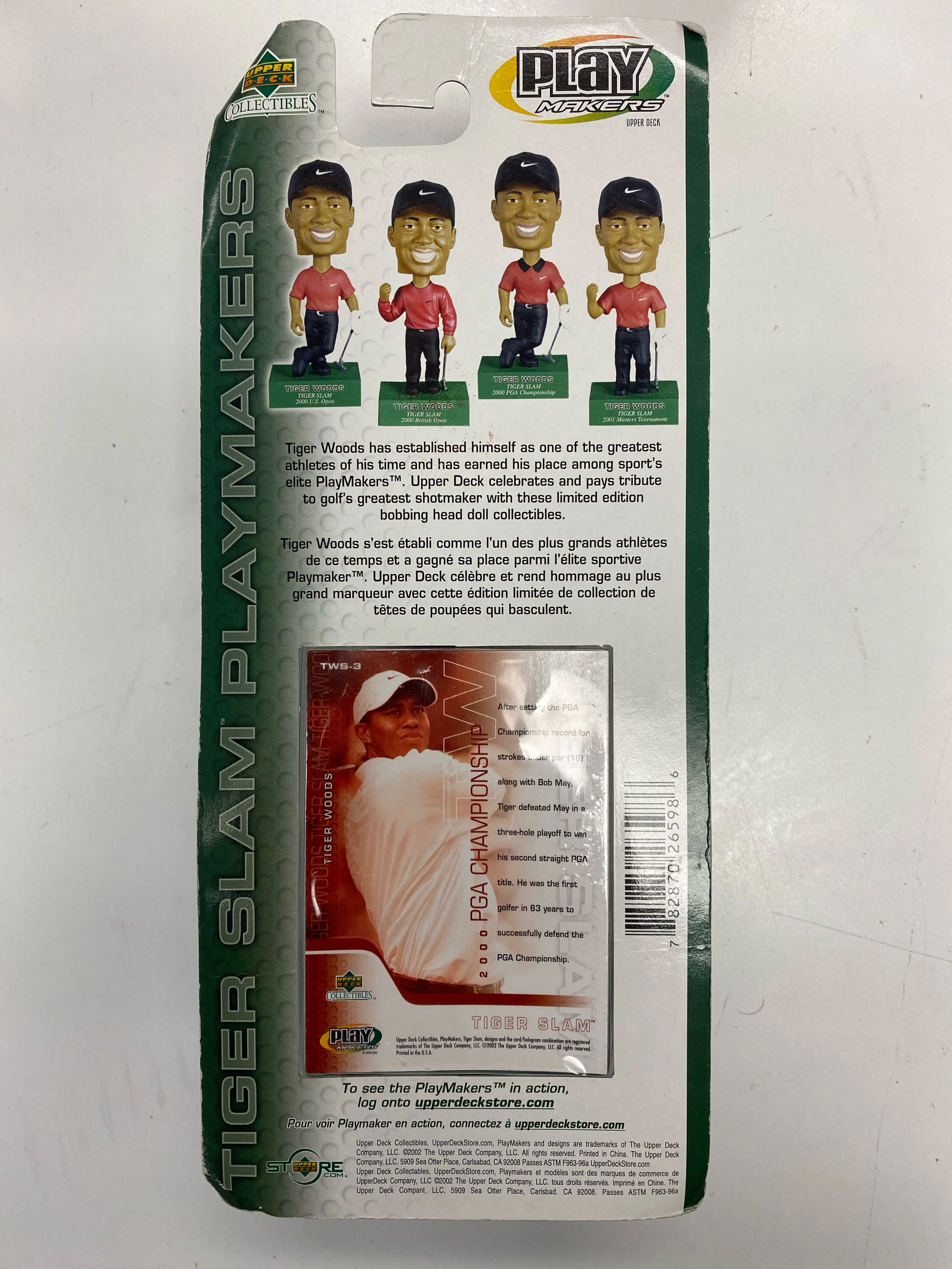 Upper Deck - Play Makers - TIger Woods Slam PGA Championship 2000 - Bobblehead Figure *Damaged Box - Image 5