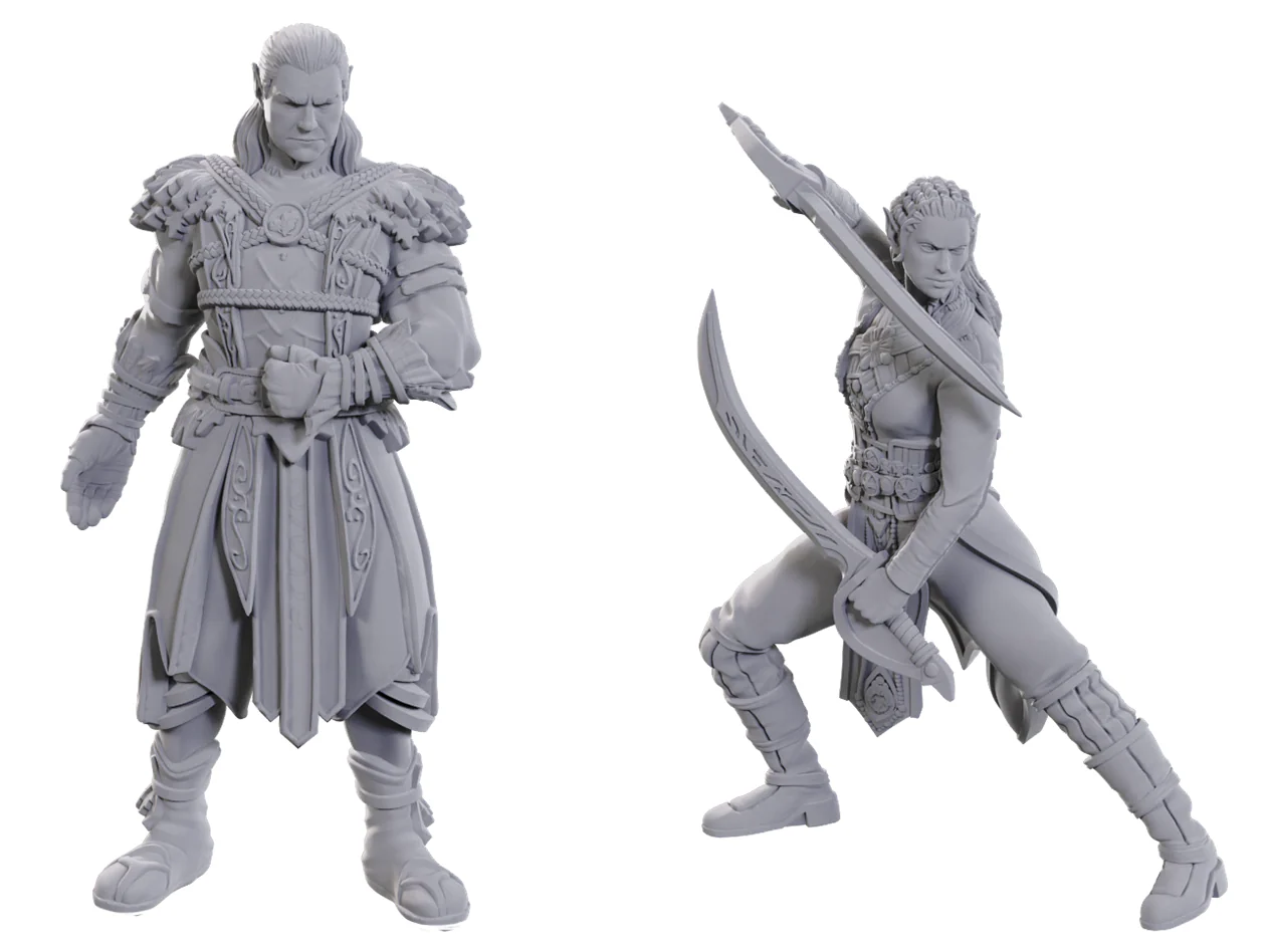 Wizkids - Dungeons and Dragons - Unpainted Miniature - Baldurs Gate 3 Special Edition - Jaheira and Halsin - 96368